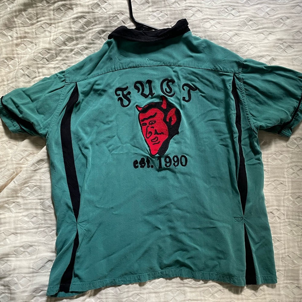 FUCT Green and Black Graphic Shirt